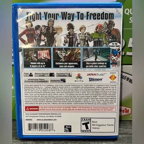 Freedom Wars for Sony PlayStation Vita 2014 PS Vita - Picture 2 of 4